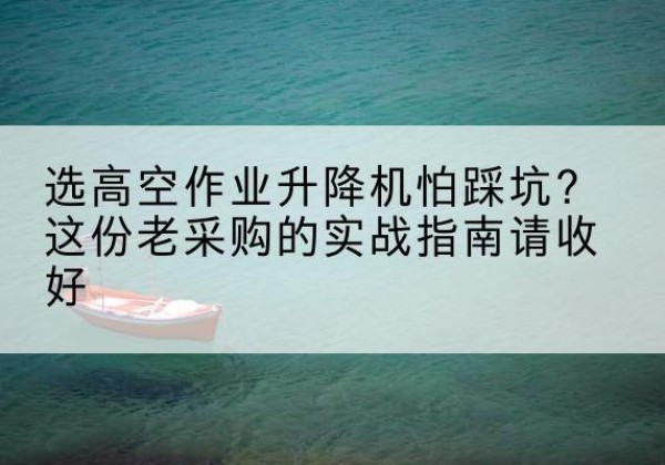 吉县高空作业升降机厂家推荐-选高空作业升降机怕踩坑？这份老采购的实战指南请收好