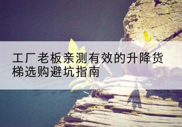 吉县升降货梯怎么选-工厂老板亲测有效的升降货梯选购避坑指南